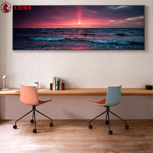 Diy Diamond Painting Natural scenery, sunset seascape Diamond Embroidery Full square round drilling 5d Diamond Mosaic kits