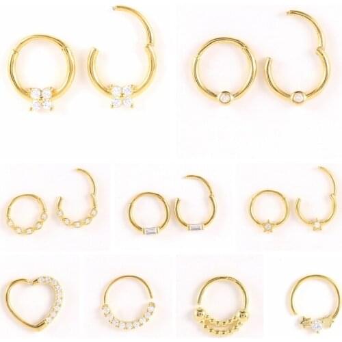 CANNER Prevent Allergies 925 Sterling Silver Nose Ring Hoop Earrings For Women Punk Nose Piercing Huggie Pendientes plata 925