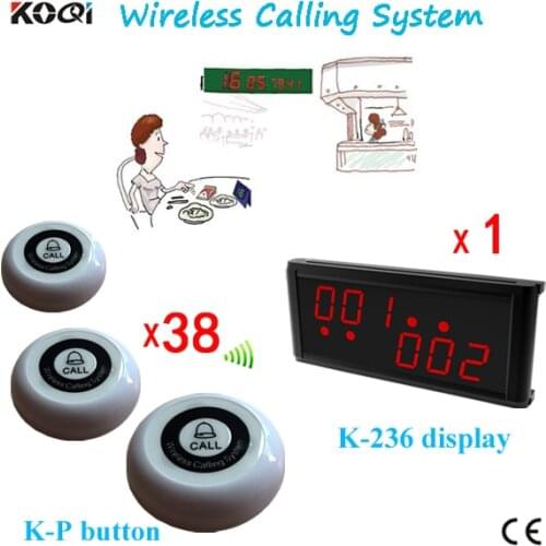 Wireless Table Waiter Service Call Paging System Free Shipping Accept Any Logo(Screen Receiver Show 2 Groups Number+Transmitter)