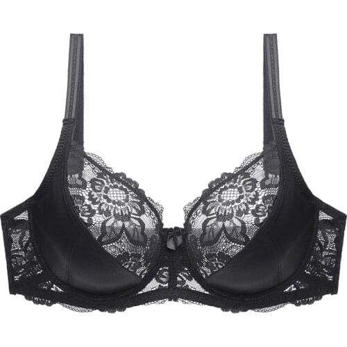 CYNTHRA Bra Womens Sexy Elegant Hot Lace Large Plus Size Gathers Push Up Thin Breathable Soft Comfort Underwear Ladies Lingerie