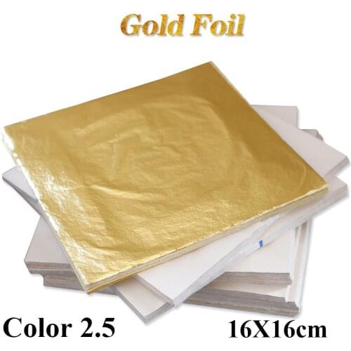 Color 2.5, Imitation Gold Leaf Foil Sheets ,copper leaf ,100 Leaves - 16 x 16 cm - For Gilding - Art Work, free shipping