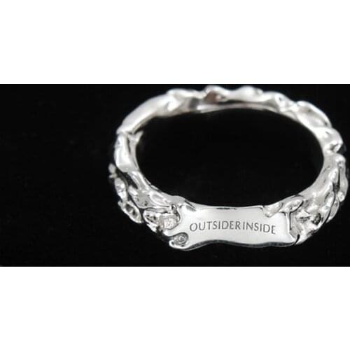 Designers unique creative cliff series sand dune texture arc Thai silver opening adjustable ring cold wind mens jewelry