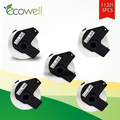 Ecowell 5Rolls 2000pcs Thermal Paper DK11201 DK-11201 DK 11201 29mm*90mm Compatible for Brother QL Label Printer QL-550 QL-500