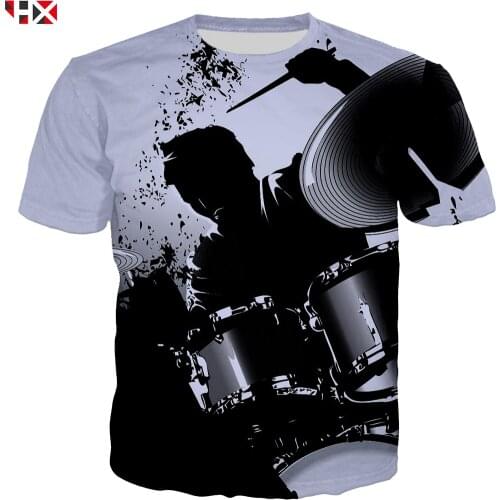 Summer Sale 3D Print 2021 Bass Drum Set Funny T Shirts Unisex High Quality Musical Instrument Men T Shirt Short Sleeve Tops X217