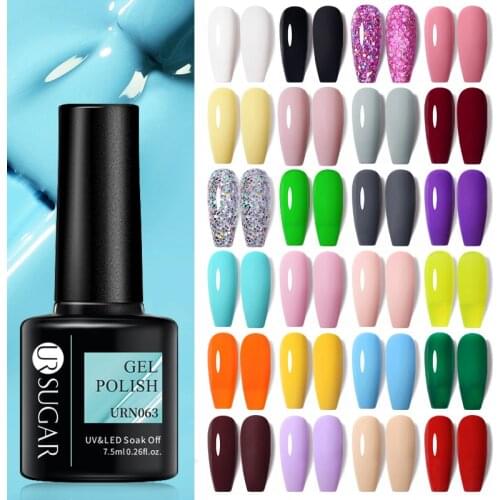 UR SUGAR New 7.5ML Color Gel Nail Polish Semi Permanent UV Gel Varnish All For Manicure Nail Art Gel Polish Base Matte Top Coat