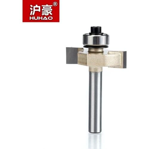 HUHAO 1pcs 1/4 inch Rabbeting Bit with Bearings woodworking tool T type bearings wood milling cutter router bits for wood 1/4