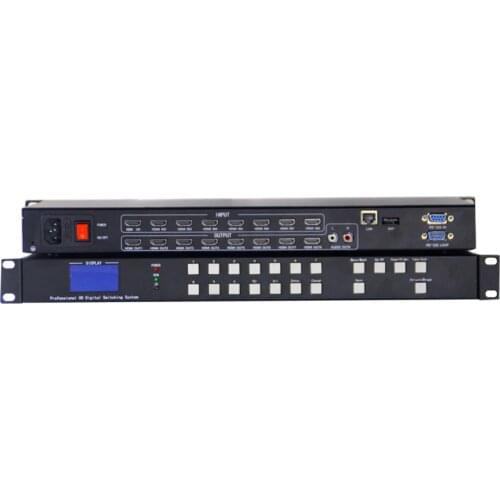 8x8 4x4 HDMI 4K Matrix Switch with Audio, Ethernet Web APP RS232 IR Button 6-in-1 Switcher HDCP 1080P Video Display Auto Loop
