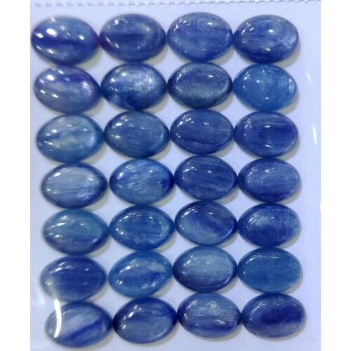 Natural Blue Kyanite Bead Cabochon 8x10mm Oval Semi Precious Gem Stone Cabochon Kyanite Bead CAB For Jewelry 10pcs/lot