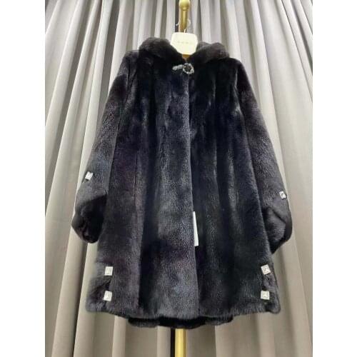 New brand Real Fur Coat Mink Women Winter Natural Fur Mink Coats And Jackets Female Long Warm