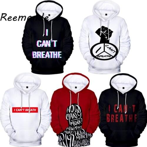 New 2020 I Can't Breathe Hoodies Sweatshirts Cosplay Costume Men 3D Pint Coat Pullover Hooded Girls Boys Tracksuit Clothing