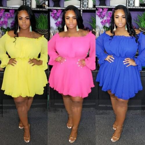 Ruffles Spliced Sexy Vestidos Plus Size XL-5XL Women Draped Mini Dress Long Sleeve Night Club Party Dresses BC750