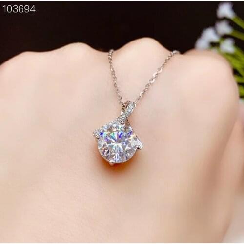 2020 newest pouring shiny moissanite necklace women silver necklace jewelry 925 sterling silver birthday gift New year memento