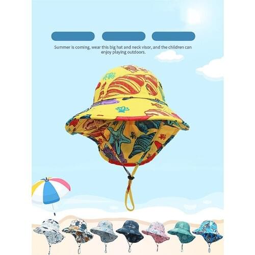 Childrens Summer Hat Beach Bucket Wide Brim Visor Sun Protection Fisherman Boys And Girls Sunshade Cute Child Anti UV Hats