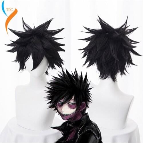 Anime My Hero Academia Dabi Wig Cosplay Costume Boku no Hero Academia Short Black Heat Resistant Synthetic Hair Party Wigs