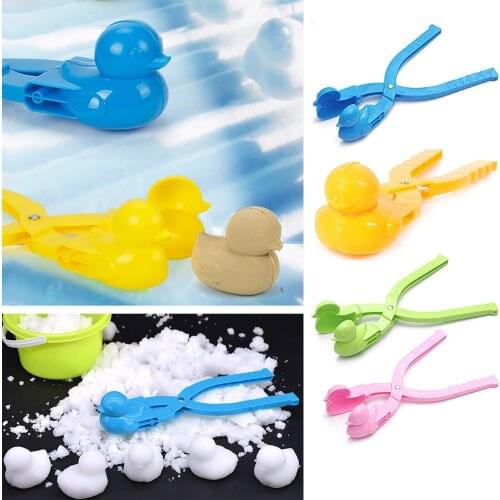 Winter Plastic Snowball Maker Clip Kids Outdoor Sand Snow Ball Mold Toys Fight Duck Snowman Clip Toy for Children Random