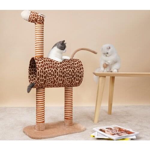 Giraffe cat climbing frame, cat litter, one small, non-occupying solid wood cat shelf