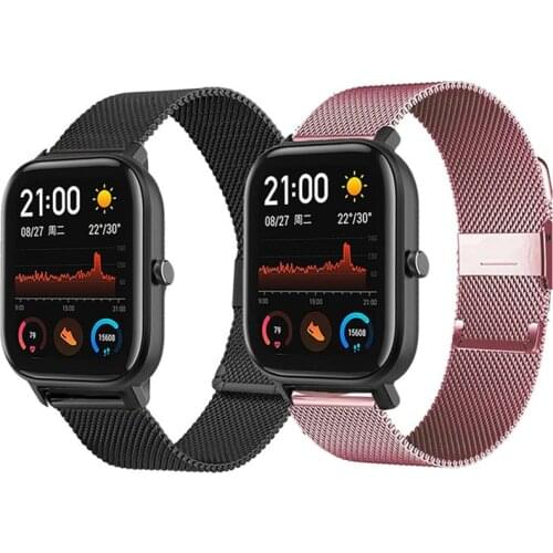 20MM Stainless Steel Straps For Xiaomi Huami Amazfit GTS 2/GTS2 Mini Smart Watch Band Metal Wristbands For Amazfit Bip S/Bip U