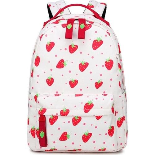 Cute School Backpack for Girl 5 Grade 6 Grade Kawaii School Bag 2021 Fashion Schoolbag Teenagers Strawberry Yellow Bookbag Green
