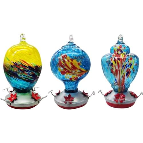 Glass Hummingbird Feeder Bird Feeding Container Hanging for Garden Outside
