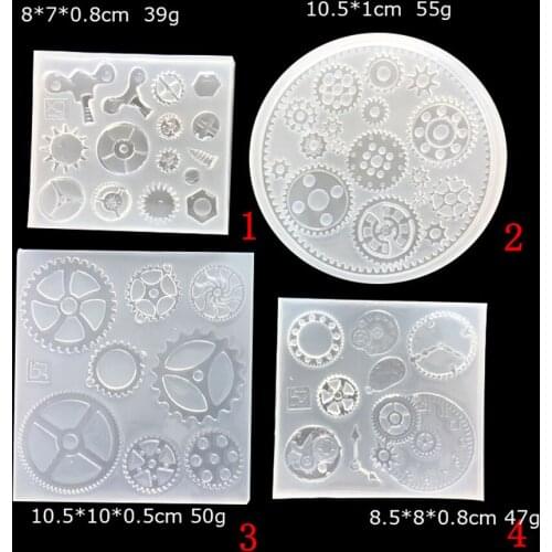 Steampunk gear Cartoon punk wind steam age industrial machinery gearwheel Silicone Mold UV Resin Mould Jewelry Making tools