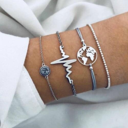 Lighting Chain Link World Map Bracelets & Bangles Jewelry Globe Bracelet Charm Travel Jewellery Gift Wanderlust Earth Bracelet