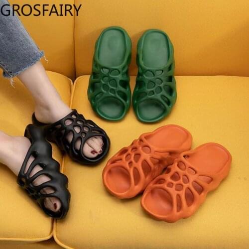 Bathroom Thick-soled Slippers Ladies Summer Men and Women Thick-soled Slippers EVA Home Outing Slippers Fashion Shoes