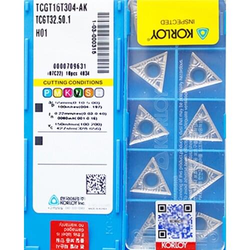 TCGT16T302-AK TCGT16T304-AK TCGT16T308-AK H01 10pcs KORLOY Aluminum use insert Processing: copper and aluminum Free shipping