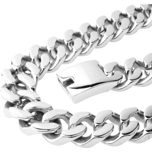 Heavy Cool Stainless Steel Silver Color Cuban Curb Chain Mens Unisexs Necklace Or Bracelet Wristband 7"-40" Christmas Gift