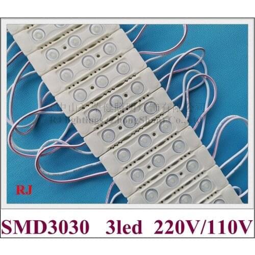 AC 220V / 110V input SMD 3030 ABS injection LED sign light module SMD3030 3 led IP65 80mm*20mm 2W 200lm super bright 100pcs/lot
