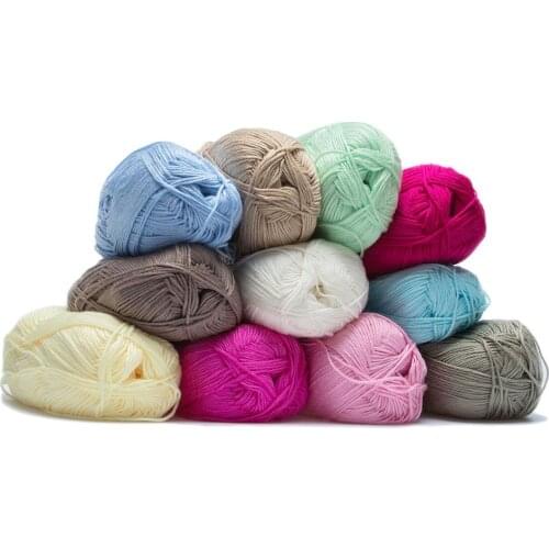 Knitting Crochet Milk Soft Baby Cotton Wool Yarn Hand Knitted Yarn DIY Craft Knit Sweater Scarf Hat