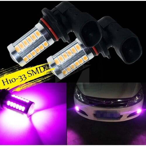 YaaGoo H10 9145 Projector LED Lens Bulbs For Car Driving Fog Lights 33SMD 2X Purple Pink