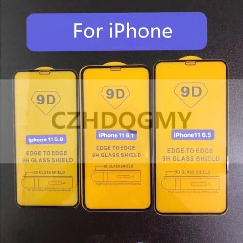 690pcs/lot 9D & 5D Full Covered Tempered Glass For iPhone 11 / 11 Pro / 11 Pro Max Full Glue Screen Protector