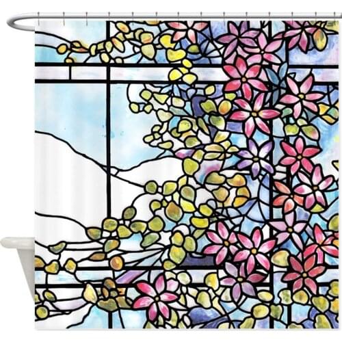 Floral Skylight Shower Curtain Decorative Fabric Shower Curtain