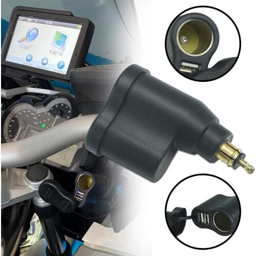 For BMW R1200GS Adventure R1250GS LC F850gs F750GS Dual Usb Charger Motorcycle DIN Lighter Charger Cigarette Waterproof Socket