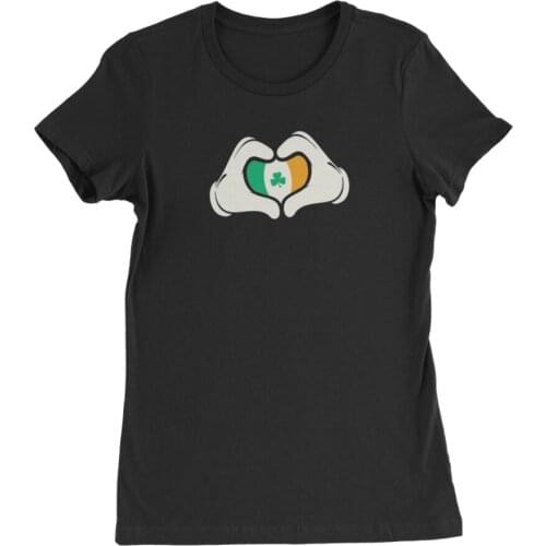IRELAND FLAG CARTOON HANDS WOMENS T-SHIRT