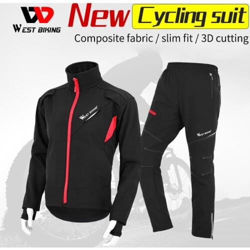 WEST BIKING Winter Thermal Cycling Running Jacket Windproof Ski Snow Snowboard Jacket and Pants Set Men Women Sportswear Suit