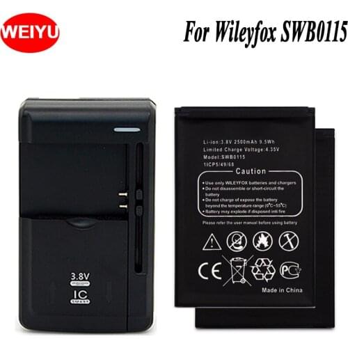 1LOT= 2PCS 2500mAh For Wileyfox Swift Phone Battery For SWB0115 Replacement Batteries +1 PCS Universal Dock Charger