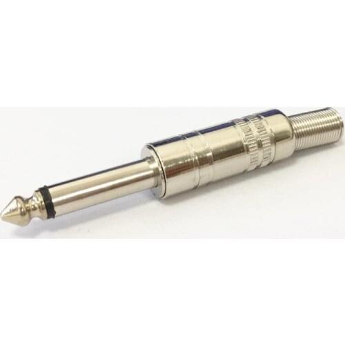 2pcs 6.35mm mono male connector soldering microphone plug straight type