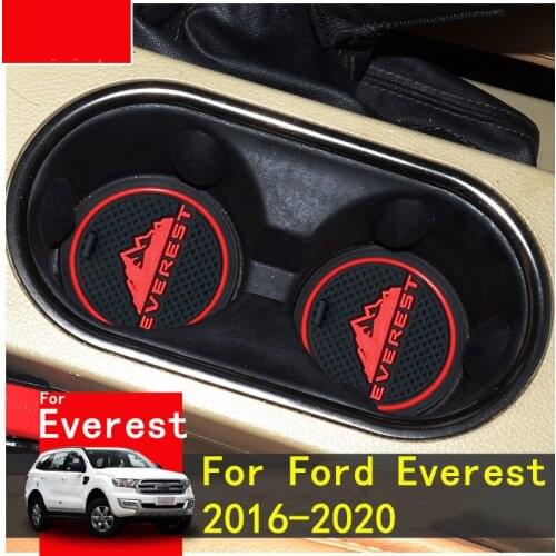 3D Rubber Mat For Ford Everest 2016-2020 Anti Slip Mat Door Slot Pad Cup Cushion Groove Mat Car Accessories