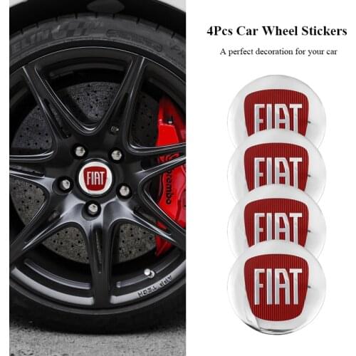 4Pcs Metal Car Wheel Stickers Auto Hub Cap Emblem Badge For FIAT Astra 500 Grande Bravo Punto Panda Ducato Tipo Stilo Freemont