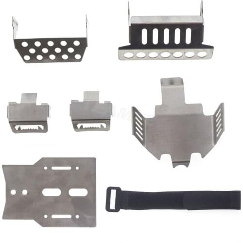 6 in1set Stainless Steel Chassis Armor Set Axle Protector Plate protection Metal Upgrade Parts for 1/10 RC Crawler Traxxas TRX4