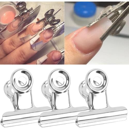 6pcs Stainless Steel Rusian C Curve Nail Pinching Clips Curvature Clip French Nail Tool Nail Extension Curl Clip Multi Function