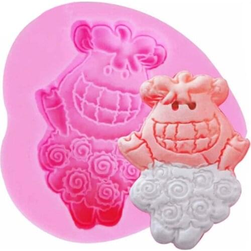 6 Kinds Baby Sheep UV Resin Silicone Mold Fondant Chocolate Candy Gumpaste Lollipop Crystal Epoxy Soft Clay Bake Tools C357