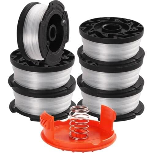 7Pcs Weed Eater Nylon Line String Trimmer+2 Caps Mower Spool Brush Bump Spool Cutter Line Garden Tool Grass Mower Replace