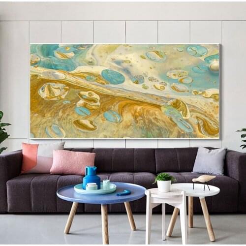 Abstract Golden Canvas Paintings Waterdrop Wall Art Prints Poster Living Room Decor Decorative Paintings Wall Home Decor