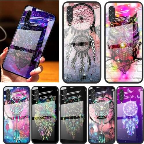 Owl catcher For Samsung Note 20 10 9 8 Ultra Lite Plus 5G A70 A50 A40 A30 A20 A10 Tempered Glass Phone Case