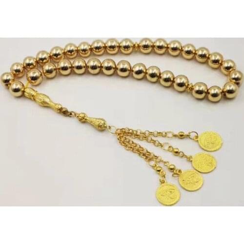 Natural Hematite Golden Tasbih tassel Gold prayer beads 33 66 99beads eyes tassels Rosary