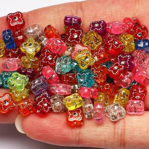 Color Square 7x4mm Acrylic Beads 100pcs Loose Spacer Beads For DIY Jewelry Design Charm Necklace Bracelet Beaded Accessories