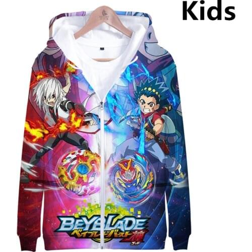 2 To 14 Years Kids Hoodies Beyblade Burst Evolution 3D Hoodie Sweatshirt Boys Girls Long Sleeve Cartoon Jacket Coat Teen Clothes
