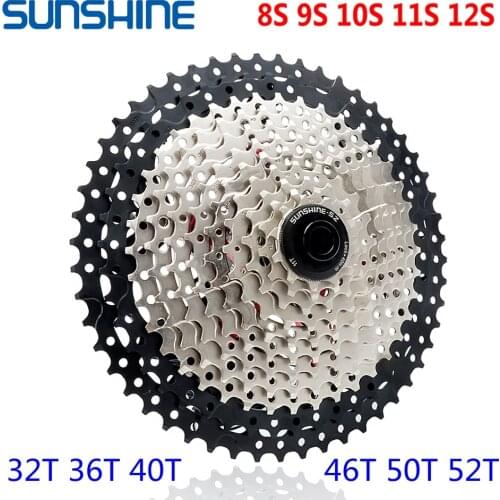 SUNSHINE-8/9/10/11/12 Speed Cassette for Mountain Bike, 32/36/40/42/46/50 / 52T Freewheel,for Shimano / SRAM